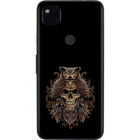 Skull and Owl by Sarah Richter Google Pixel 4a Skin